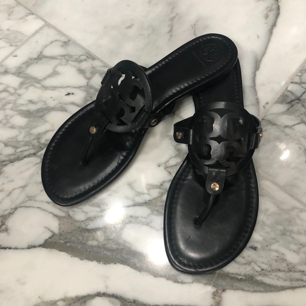 Tory Burch Miller Black Leather Sandal